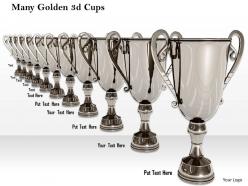 0614 illustration of many silver trophies image graphics for powerpoint
