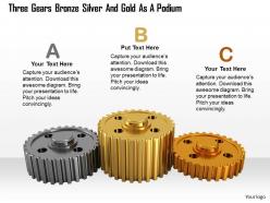 0614 three gears as podium concept image graphics for powerpoint