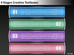 0620 corporate strategy 4 stages creative textboxes powerpoint templates