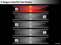 0620 management consultant 5 stages colorful text boxes powerpoint templates