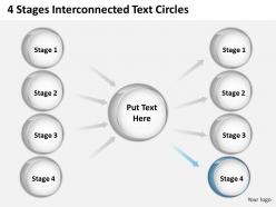 0620 management consultant business 4 stages interconnected text circles powerpoint backgrounds for slides