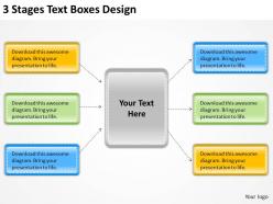 0620 Management Consultants 3 Stages Text Boxes Design Powerpoint Templates