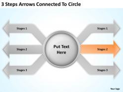 0620 management consultants 3 steps arrows connected to circle powerpoint templates