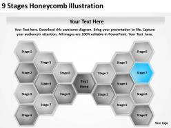 0620 management strategy consulting 9 stages honeycomb illustration powerpoint backgrounds for slides