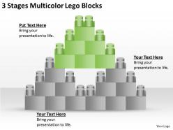 0620 marketing plan 3 stages multicolor lego blocks powerpoint slides