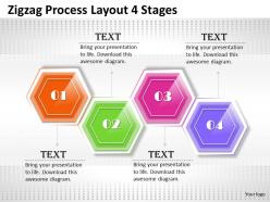 0620 project management consultant zigzag process layout 4 stages powerpoint templates backgrounds for slides