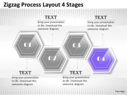 0620 project management consultant zigzag process layout 4 stages powerpoint templates backgrounds for slides