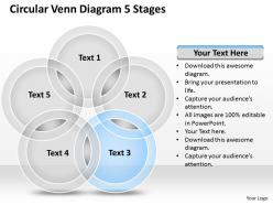 0620 project management consulting venn diagram 5 stages powerpoint templates ppt backgrounds for slides