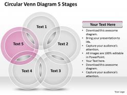 0620 project management consulting venn diagram 5 stages powerpoint templates ppt backgrounds for slides