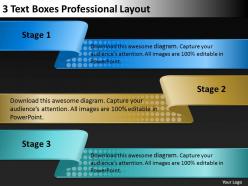 0620 Strategy Consulting 3 Text Boxes Professional Layout Powerpoint Slides