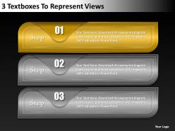 0620 strategy consulting 3 textboxes to represent views powerpoint slides
