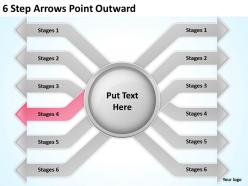 0620 Timeline Chart 6 Step Arrows Point Outward Powerpoint Templates
