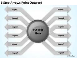 0620 Timeline Chart 6 Step Arrows Point Outward Powerpoint Templates