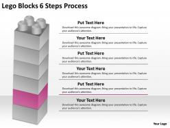 0620 timeline chart lego blocks 6 steps process powerpoint templates
