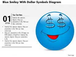 0714 business consulting blue smiley with dollar symbols diagram powerpoint slide template