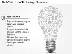 0714 business consulting bulb with icons technology illustration powerpoint slide template