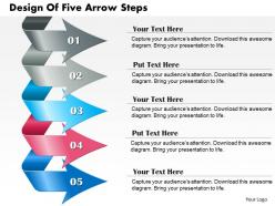 0714 business consulting design of five arrow steps powerpoint slide template