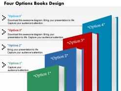 0714 Business Consulting Four Options Books Design Powerpoint Slide Template