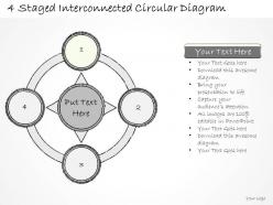 0714 business ppt diagram 4 staged interconnected circular diagram powerpoint template