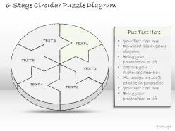 0714 business ppt diagram 6 stage circular puzzle diagram powerpoint template