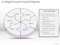 0714 business ppt diagram 6 stage circular puzzle diagram powerpoint template