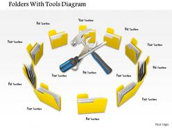0714 folders with tools diagram image graphics for powerpoint