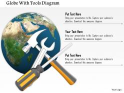 0714 globe with tools diagram image graphics for powerpoint