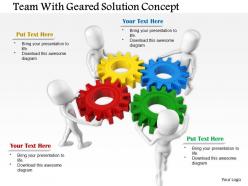 0714 team with geared solution concept diagram image graphics for powerpoint