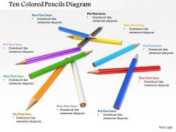 0714 ten colored pencils diagram image graphics for powerpoint