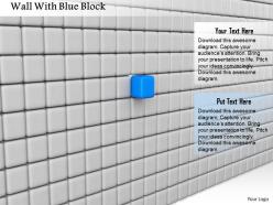 0714 wall with blue block diagram image graphics for powerpoint