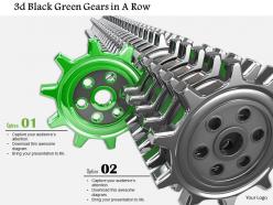 0814 3d black gears with one green standing out to show leadership image graphics for powerpoint