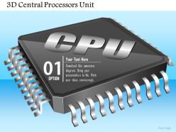 0814 3d central processors unit cpu gpu chip microprocessor icon on motherboard ppt slides
