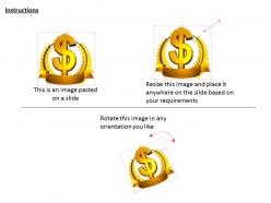 0814 3d golden laurel with dollar symbol for financial success image graphics for powerpoint