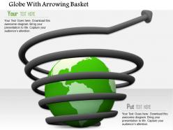 0814 arrow over the globe shows business and marketing image graphics for powerpoint