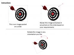 0814 black dart with arrow on bulls eye shows target success image graphics for powerpoint