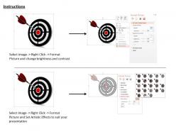 0814 black dart with arrow on bulls eye shows target success image graphics for powerpoint