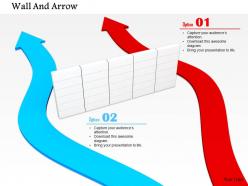 0814 blue and red arrows passing from the side of wall image graphics for powerpoint