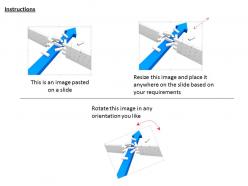 0814 blue arrow breaking the wall shows problem solving concept image graphics for powerpoint