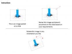 0814 blue arrow in downward direction with crack effect background image graphics for powerpoint