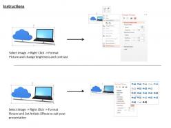 0814 blue cloud connected with laptop shows networking image graphics for powerpoint