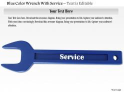 0814 blue color wrench with service image graphics for powerpoint