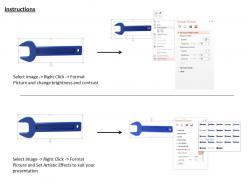 0814 blue color wrench with service image graphics for powerpoint