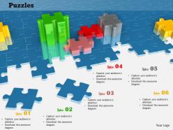 0814 blue puzzle background with red green and yellow puzzles shows teamwork image graphics for powerpoint