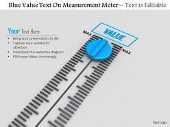 0814 blue value text on measurement meter image graphics for powerpoint