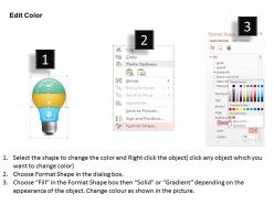 0814 business consulting 3 stages light bulb workflow diagram powerpoint slide template