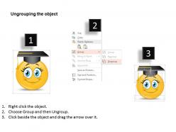 0814 business consulting cute smiley face with graduation cap for education powerpoint slide template