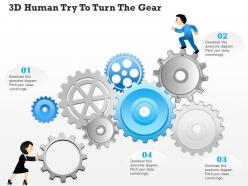 0814 business consulting diagram 3d human try to turn the gear powerpoint slide template