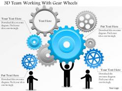 0814 business consulting diagram 3d team working with gear wheels powerpoint slide template