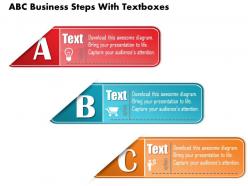 0814 business consulting diagram abc business steps with textboxes powerpoint slide template