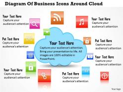 0814 business consulting diagram diagram of business icons around cloud powerpoint slide template